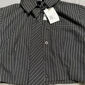 Forever 21 Black and White Striped Blouse